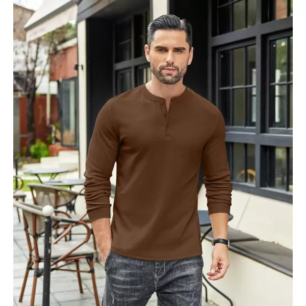 COOFANDY Men's Henley Shirts Long Sleeve Basic Pullover Shirt Lightweight Button T-Shirts