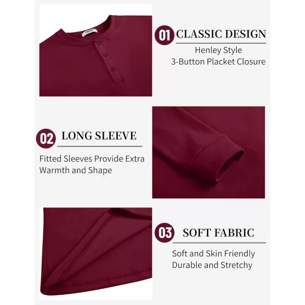 COOFANDY Men's Henley Shirts Long Sleeve Basic Pullover Shirt Lightweight Button T-Shirts