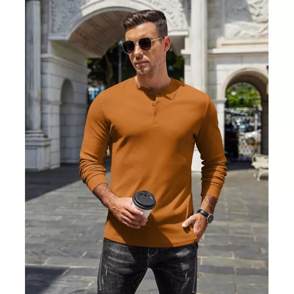 COOFANDY Men's Henley Shirts Long Sleeve Basic Pullover Shirt Lightweight Button T-Shirts