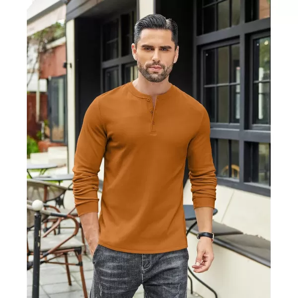 COOFANDY Men's Henley Shirts Long Sleeve Basic Pullover Shirt Lightweight Button T-Shirts