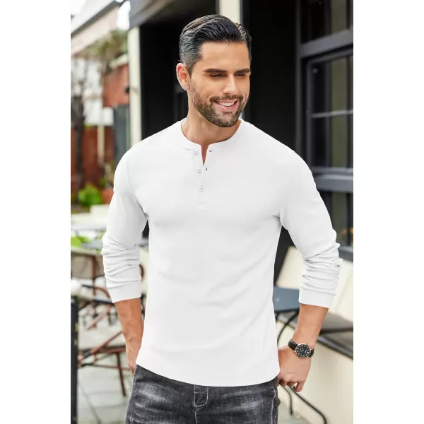 COOFANDY Men's Henley Shirts Long Sleeve Basic Pullover Shirt Lightweight Button T-Shirts