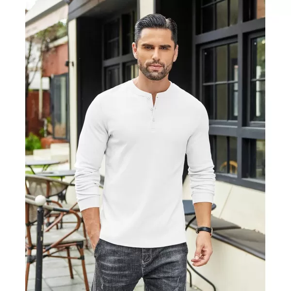 COOFANDY Men's Henley Shirts Long Sleeve Basic Pullover Shirt Lightweight Button T-Shirts