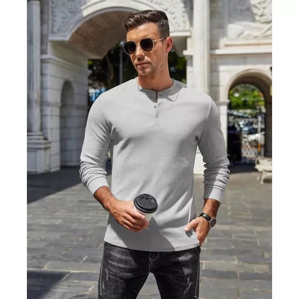 COOFANDY Men's Henley Shirts Long Sleeve Basic Pullover Shirt Lightweight Button T-Shirts