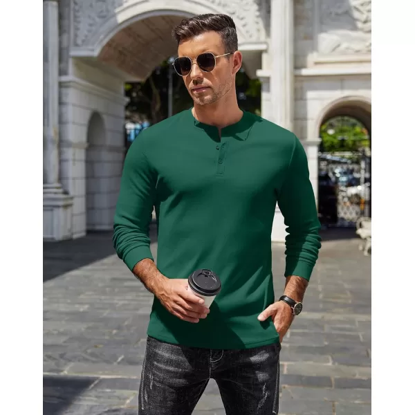 COOFANDY Men's Henley Shirts Long Sleeve Basic Pullover Shirt Lightweight Button T-Shirts