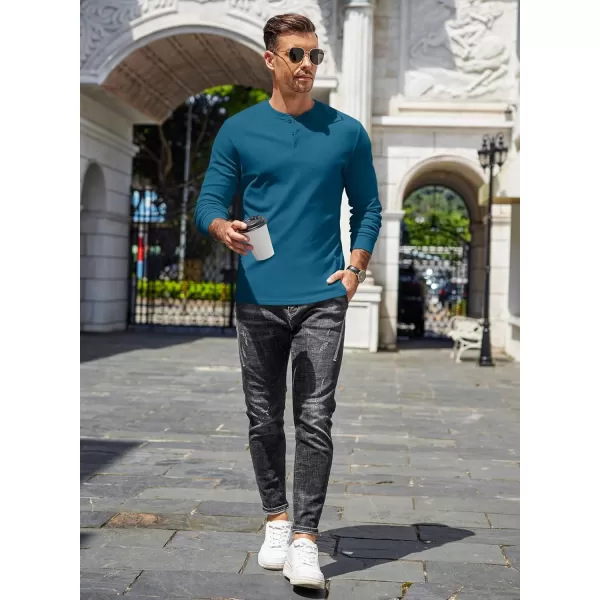 COOFANDY Men's Henley Shirts Long Sleeve Basic Pullover Shirt Lightweight Button T-Shirts