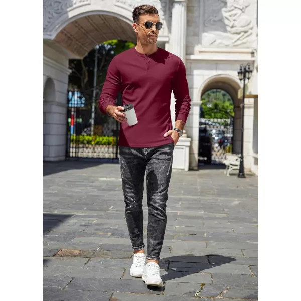 COOFANDY Men's Henley Shirts Long Sleeve Basic Pullover Shirt Lightweight Button T-Shirts