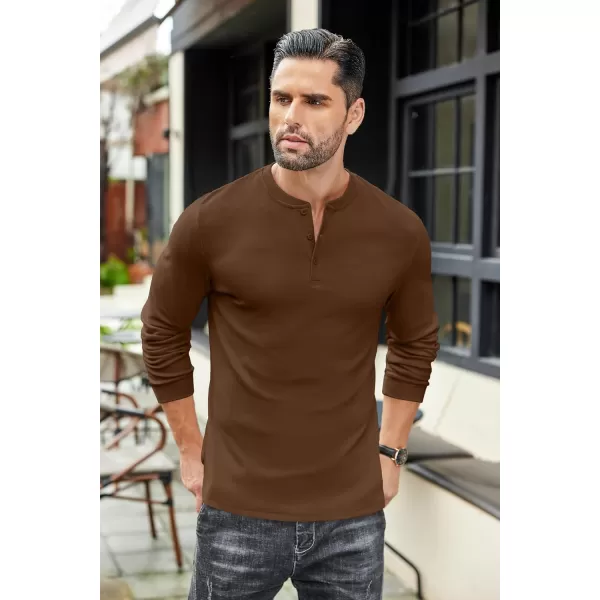 COOFANDY Men's Henley Shirts Long Sleeve Basic Pullover Shirt Lightweight Button T-Shirts