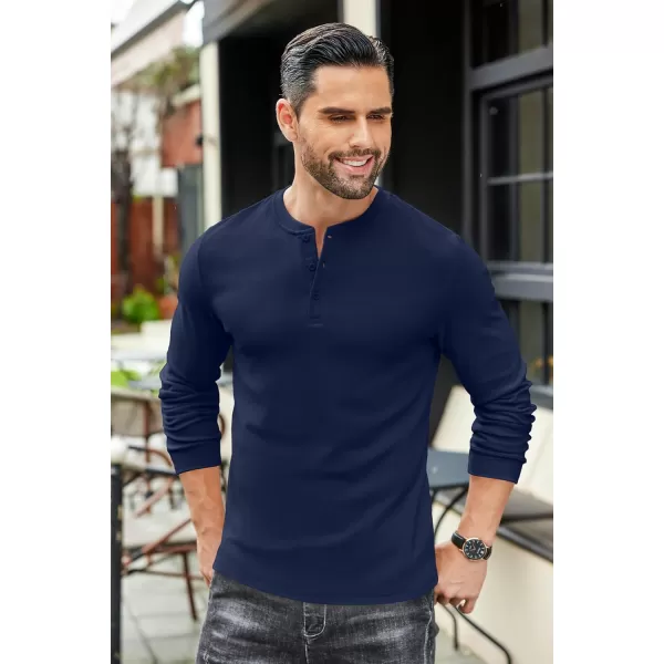 COOFANDY Men's Henley Shirts Long Sleeve Basic Pullover Shirt Lightweight Button T-Shirts