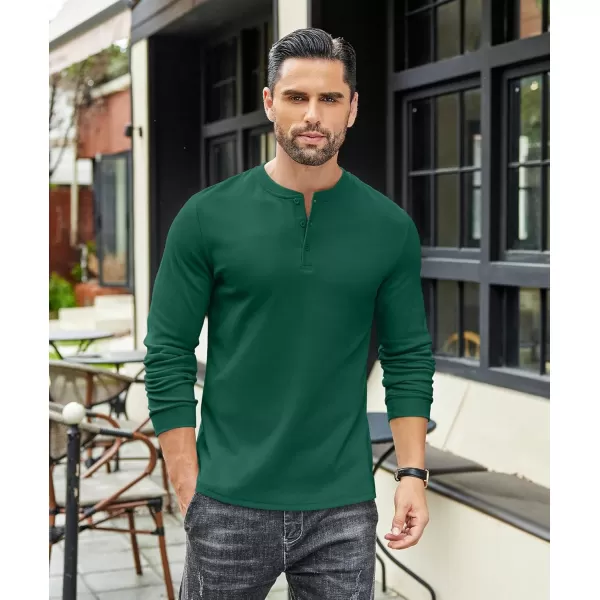 COOFANDY Men's Henley Shirts Long Sleeve Basic Pullover Shirt Lightweight Button T-Shirts