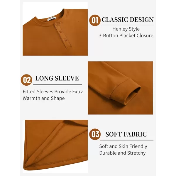 COOFANDY Men's Henley Shirts Long Sleeve Basic Pullover Shirt Lightweight Button T-Shirts