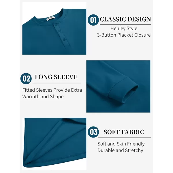 COOFANDY Men's Henley Shirts Long Sleeve Basic Pullover Shirt Lightweight Button T-Shirts