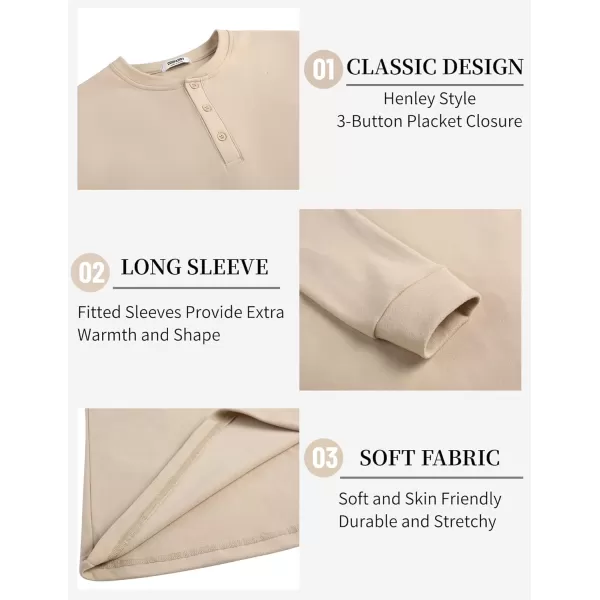 COOFANDY Men's Henley Shirts Long Sleeve Basic Pullover Shirt Lightweight Button T-Shirts