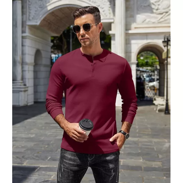 COOFANDY Men's Henley Shirts Long Sleeve Basic Pullover Shirt Lightweight Button T-Shirts