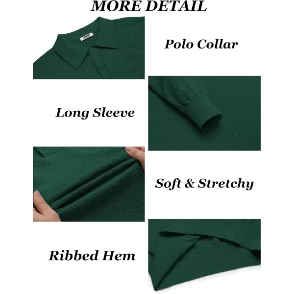 COOFANDY Mens Knit Polo Shirts Long Sleeve Casual Polo Sweaters Shirt Waffle Textured Collared Sweater