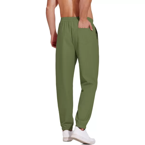 COOFANDY Men's Linen Casual Pants Lightweight Jogger Pants Elastic Waist Drawstring Yoga Beach Pants with Pockets