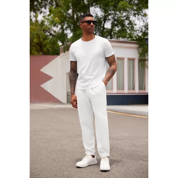 COOFANDY Men's Linen Casual Pants Lightweight Jogger Pants Elastic Waist Drawstring Yoga Beach Pants with Pockets
