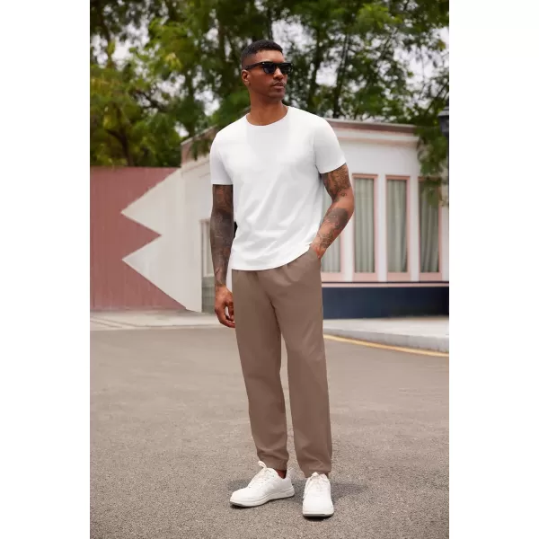 COOFANDY Men's Linen Casual Pants Lightweight Jogger Pants Elastic Waist Drawstring Yoga Beach Pants with Pockets