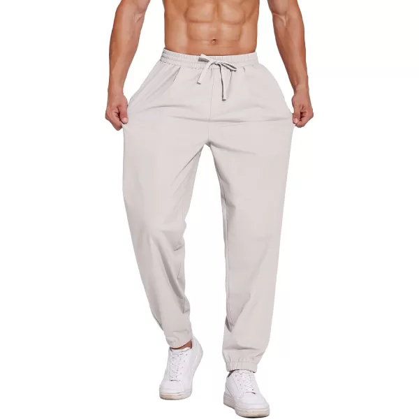 COOFANDY Men's Linen Casual Pants Lightweight Jogger Pants Elastic Waist Drawstring Yoga Beach Pants with Pockets