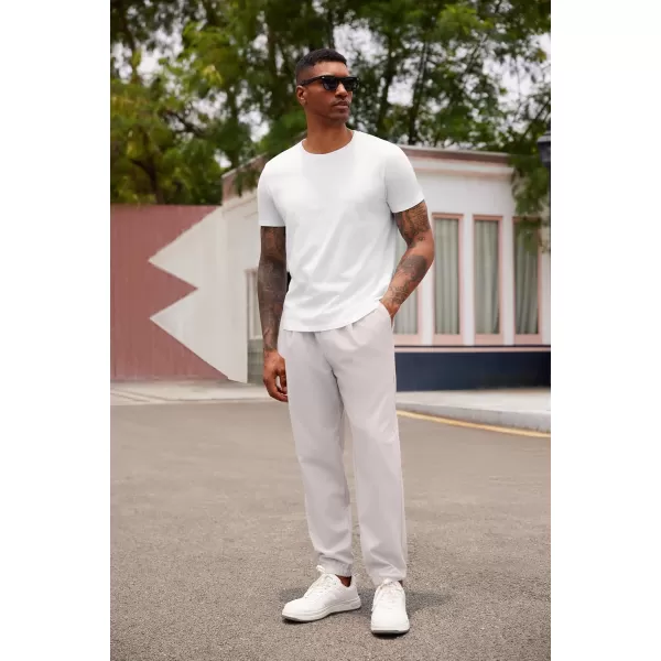 COOFANDY Men's Linen Casual Pants Lightweight Jogger Pants Elastic Waist Drawstring Yoga Beach Pants with Pockets