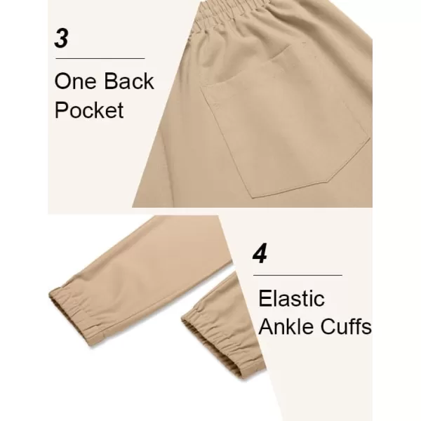 COOFANDY Men's Linen Casual Pants Lightweight Jogger Pants Elastic Waist Drawstring Yoga Beach Pants with Pockets
