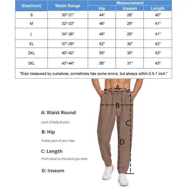 COOFANDY Men's Linen Casual Pants Lightweight Jogger Pants Elastic Waist Drawstring Yoga Beach Pants with Pockets