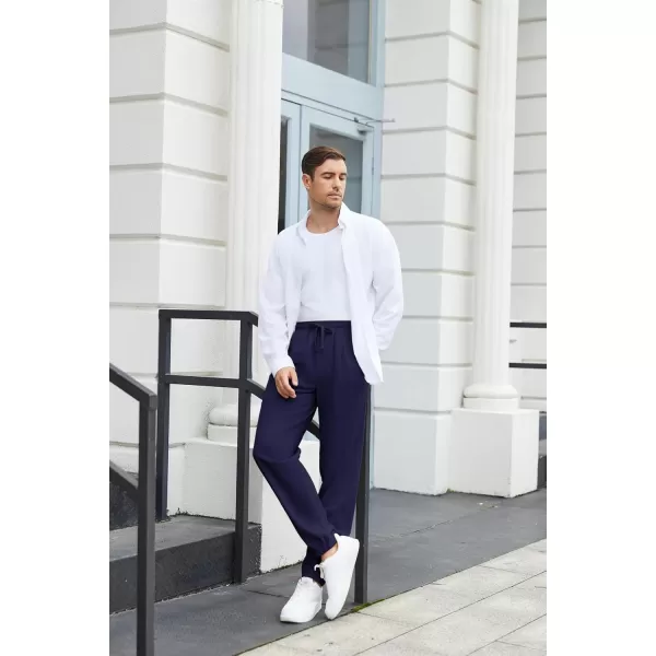 COOFANDY Men's Linen Casual Pants Lightweight Jogger Pants Elastic Waist Drawstring Yoga Beach Pants with Pockets
