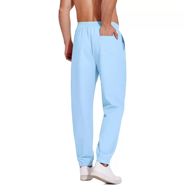 COOFANDY Men's Linen Casual Pants Lightweight Jogger Pants Elastic Waist Drawstring Yoga Beach Pants with Pockets