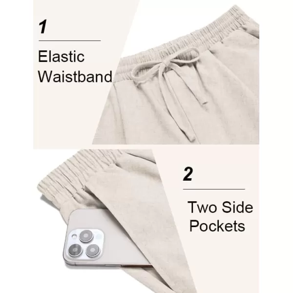 COOFANDY Men's Linen Casual Pants Lightweight Jogger Pants Elastic Waist Drawstring Yoga Beach Pants with Pockets