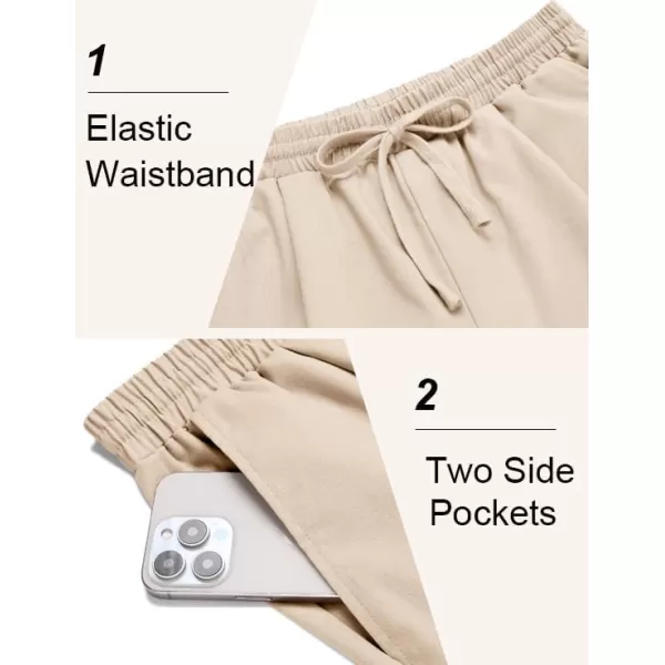 COOFANDY Men's Linen Casual Pants Lightweight Jogger Pants Elastic Waist Drawstring Yoga Beach Pants with Pockets