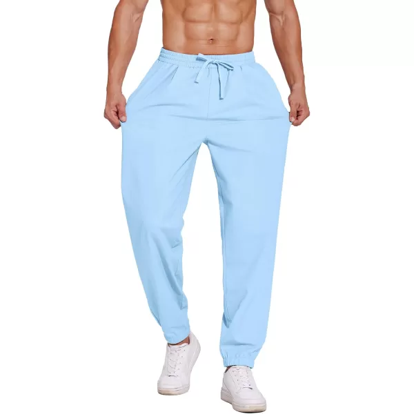 COOFANDY Men's Linen Casual Pants Lightweight Jogger Pants Elastic Waist Drawstring Yoga Beach Pants with Pockets