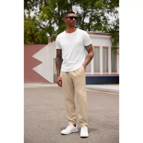 COOFANDY Men's Linen Casual Pants Lightweight Jogger Pants Elastic Waist Drawstring Yoga Beach Pants with Pockets