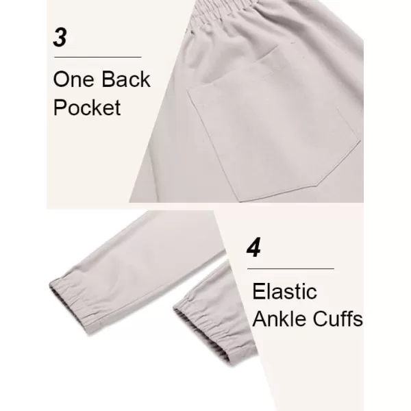 COOFANDY Men's Linen Casual Pants Lightweight Jogger Pants Elastic Waist Drawstring Yoga Beach Pants with Pockets