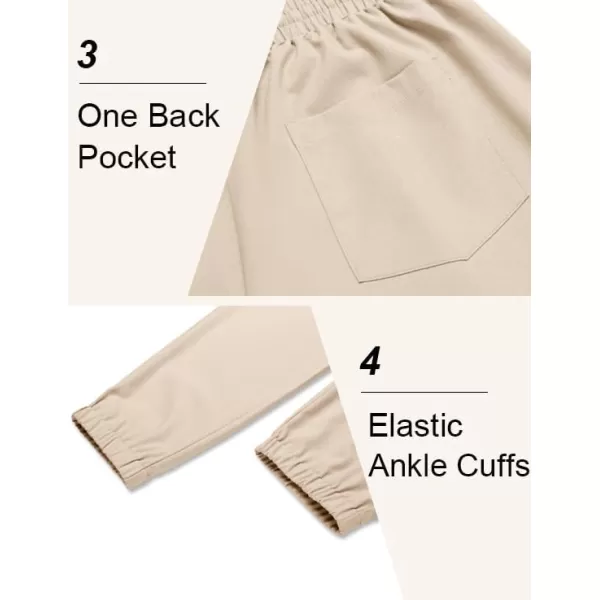 COOFANDY Men's Linen Casual Pants Lightweight Jogger Pants Elastic Waist Drawstring Yoga Beach Pants with Pockets