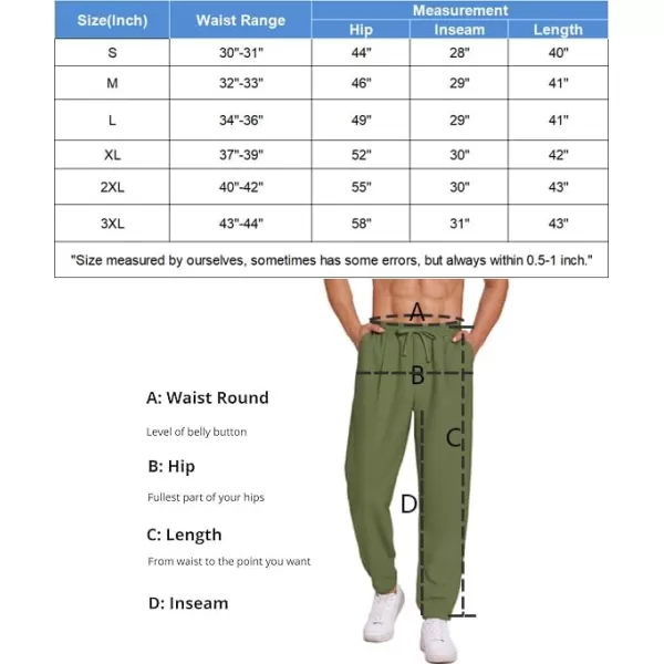 COOFANDY Men's Linen Casual Pants Lightweight Jogger Pants Elastic Waist Drawstring Yoga Beach Pants with Pockets