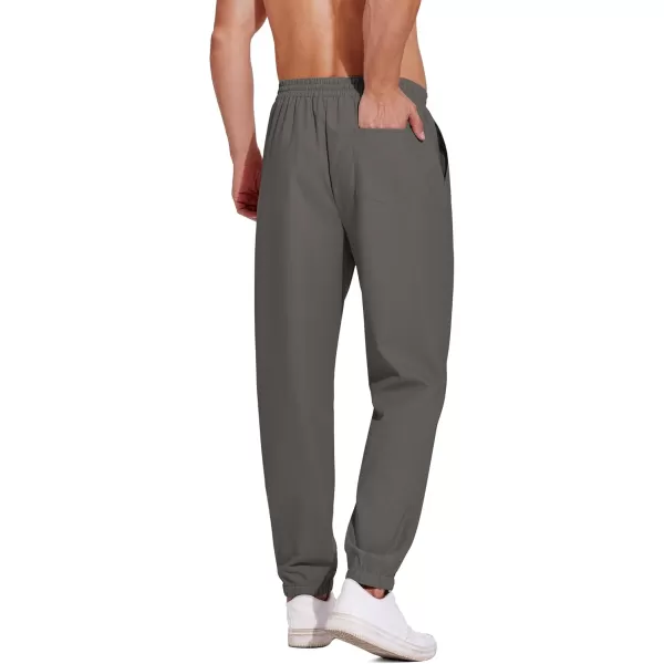 COOFANDY Men's Linen Casual Pants Lightweight Jogger Pants Elastic Waist Drawstring Yoga Beach Pants with Pockets