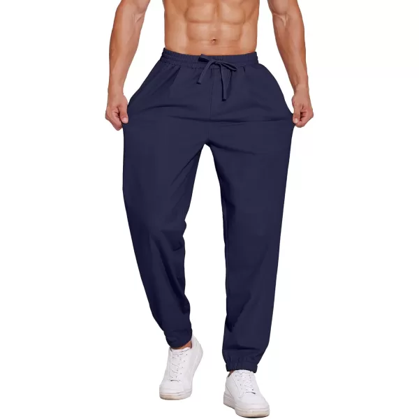 COOFANDY Men's Linen Casual Pants Lightweight Jogger Pants Elastic Waist Drawstring Yoga Beach Pants with Pockets