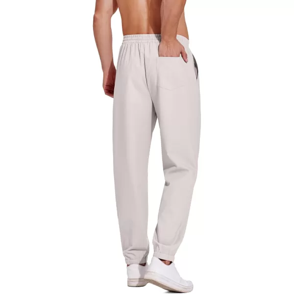 COOFANDY Men's Linen Casual Pants Lightweight Jogger Pants Elastic Waist Drawstring Yoga Beach Pants with Pockets