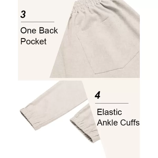 COOFANDY Men's Linen Casual Pants Lightweight Jogger Pants Elastic Waist Drawstring Yoga Beach Pants with Pockets