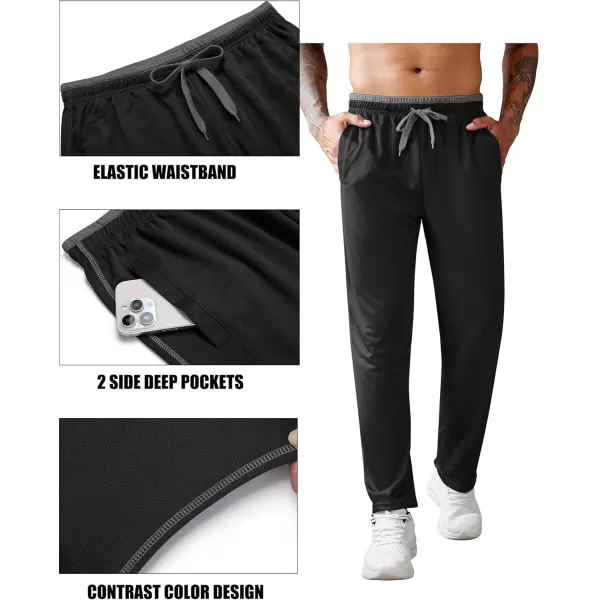COOFANDY Mens Open Bottom Sweatpants Athletic Workout Pants Mesh Gym Pants for Runnning, Training,Casual