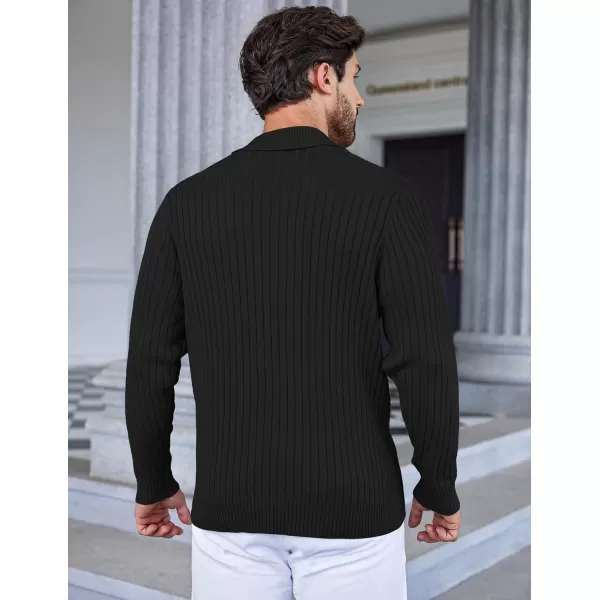 COOFANDY Men's Shawl Collar Sweaters Casual Slim Fit Button Knitted Pullover Sweater