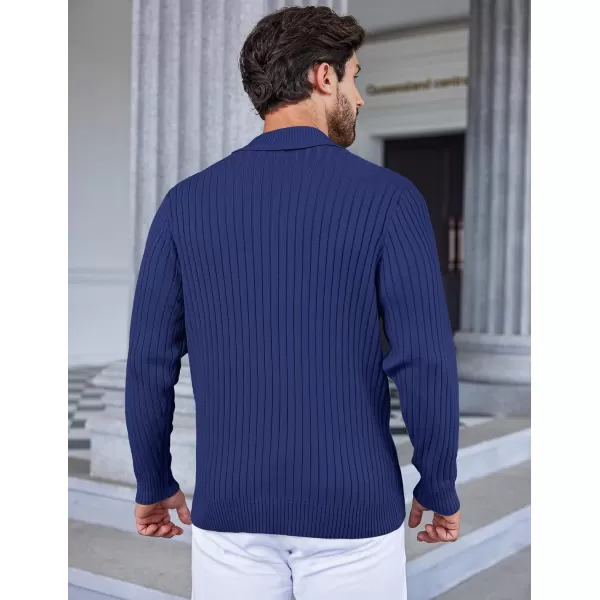 COOFANDY Men's Shawl Collar Sweaters Casual Slim Fit Button Knitted Pullover Sweater