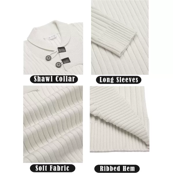 COOFANDY Men's Shawl Collar Sweaters Casual Slim Fit Button Knitted Pullover Sweater