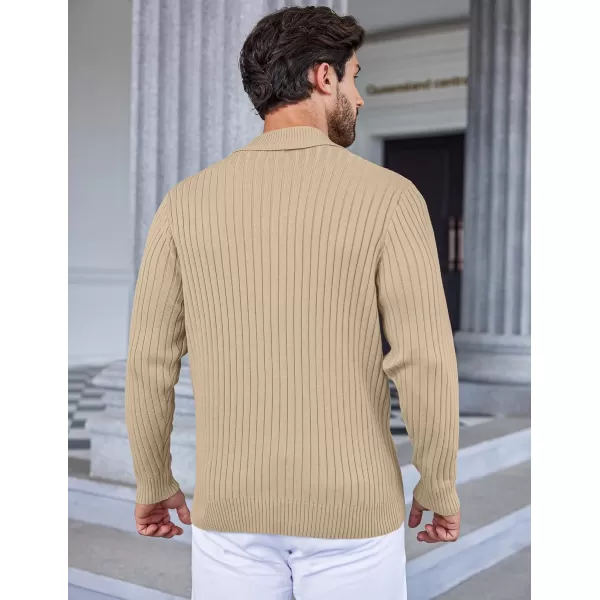 COOFANDY Men's Shawl Collar Sweaters Casual Slim Fit Button Knitted Pullover Sweater
