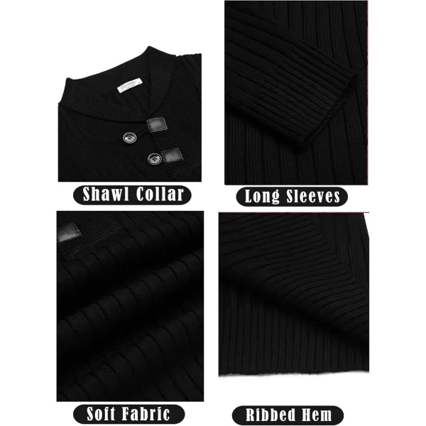 COOFANDY Men's Shawl Collar Sweaters Casual Slim Fit Button Knitted Pullover Sweater