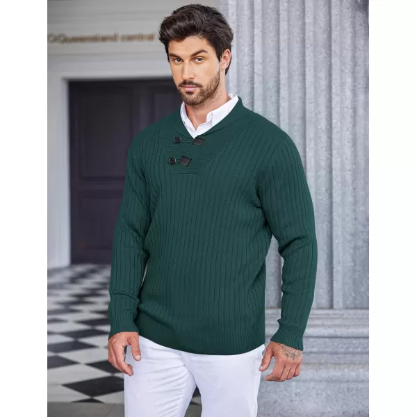 COOFANDY Men's Shawl Collar Sweaters Casual Slim Fit Button Knitted Pullover Sweater