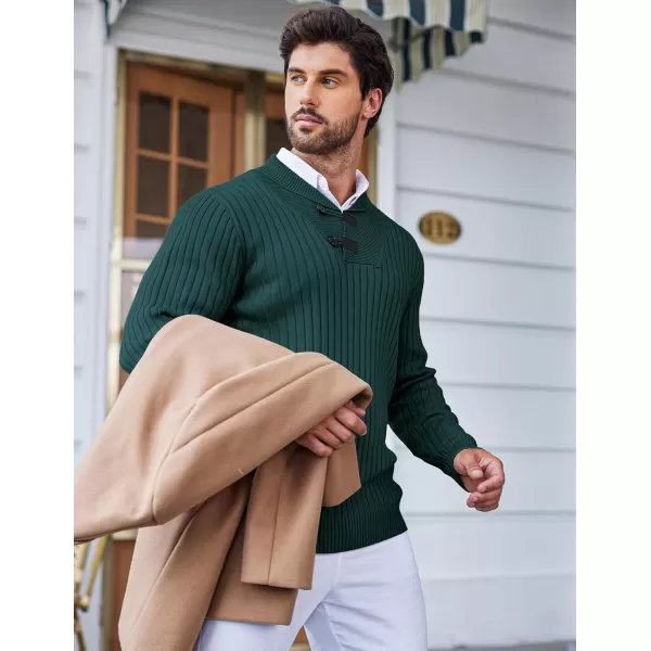 COOFANDY Men's Shawl Collar Sweaters Casual Slim Fit Button Knitted Pullover Sweater