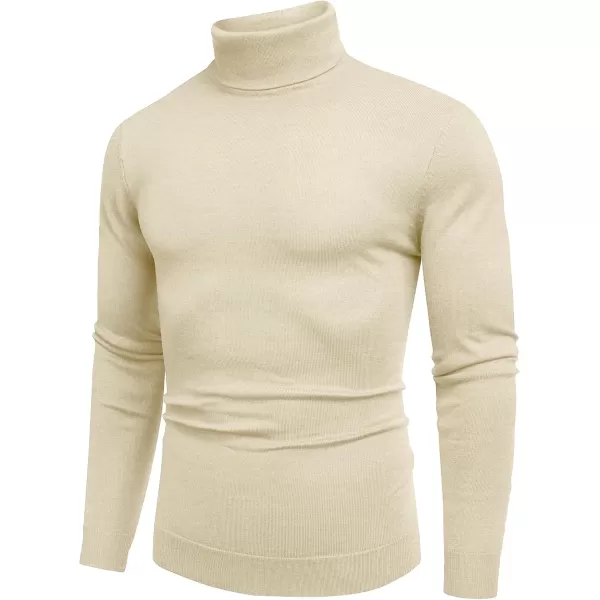 COOFANDY Men's Slim Fit Turtleneck Sweater Casual Basic Knitted Long Sleeve Pullover Sweater