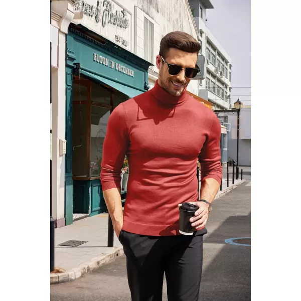 COOFANDY Men's Slim Fit Turtleneck Sweater Casual Basic Knitted Long Sleeve Pullover Sweater
