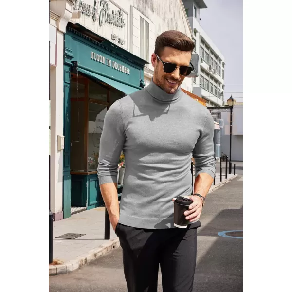 COOFANDY Men's Slim Fit Turtleneck Sweater Casual Basic Knitted Long Sleeve Pullover Sweater