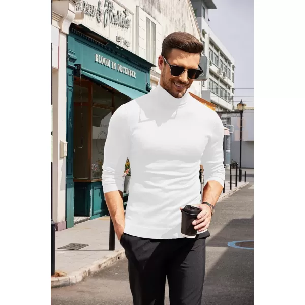 COOFANDY Men's Slim Fit Turtleneck Sweater Casual Basic Knitted Long Sleeve Pullover Sweater